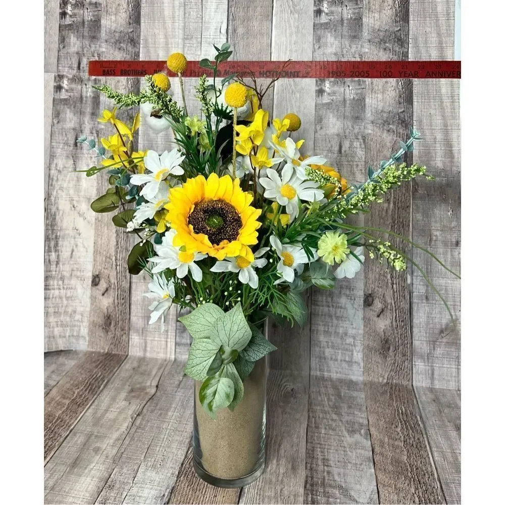 Sunflower Daisy Eucalyptus Floral Arrangement Baby Wedding Birthday Family Reuni
